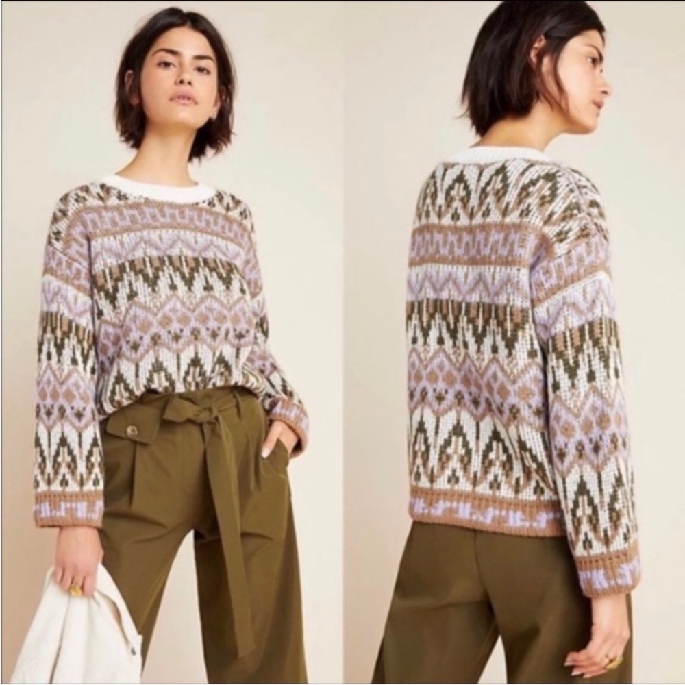 Anthropologie Fabiana Knit Fairisle Sweater small